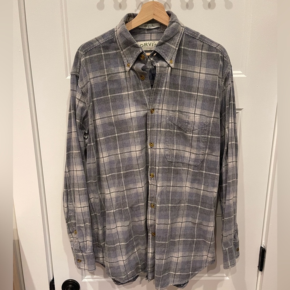 Orvis Vintage Corduroy Flannel Men’s Casual Shirt/Overshirt